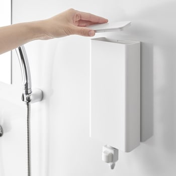 マグネットバスルーム詰め替えパウチディスペンサー収納ホルダー タワー L ホワイト - 山崎実業