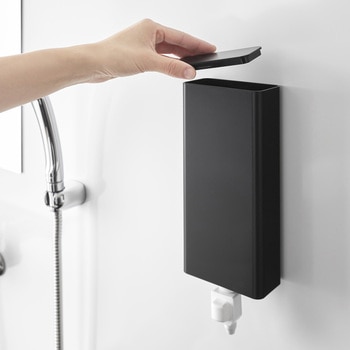 マグネットバスルーム詰め替えパウチディスペンサー収納ホルダー タワー L ブラック - 山崎実業