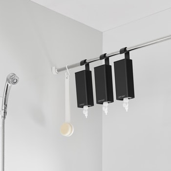 引っ掛けバスルーム詰め替えパウチディスペンサー収納ホルダー タワー S ブラック - 山崎実業