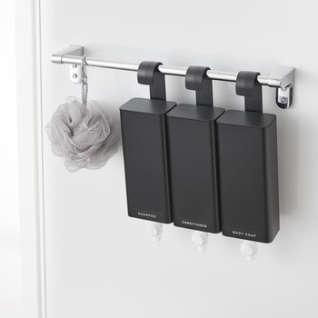 引っ掛けバスルーム詰め替えパウチディスペンサー収納ホルダー タワー S ブラック - 山崎実業