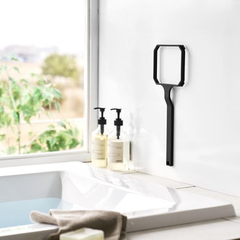 マグネット浴槽&洗濯槽ゴミ取りネットホルダー タワー ブラック 山崎実業