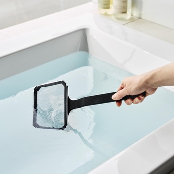 マグネット浴槽&洗濯槽ゴミ取りネットホルダー タワー ブラック 山崎実業