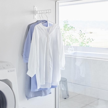 ウォール衣類ハンガー タワー 石こうボード壁対応 ホワイト - 山崎実業