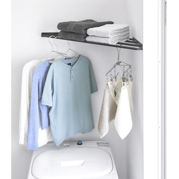 コーナーハンガーラック タワー 石こうボード壁対応 ブラック - 山崎実業