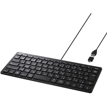 Type-C変換アダプタ付 有線 USB接続ミニキーボード ブラック BUFFALO(バッファロー)