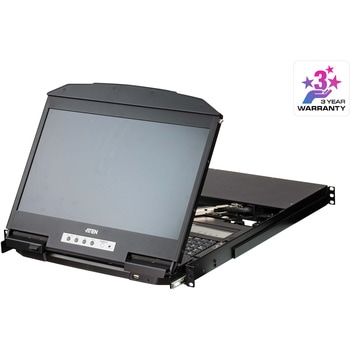 4ポートUSB HDMIマルチビューワイドスクリーンLCD KVMドロワー ショートレール付属 ATEN