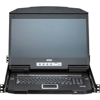 4ポートUSB HDMIマルチビューワイドスクリーンLCD KVMドロワー ショートレール付属 ATEN
