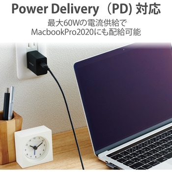USBケーブル C-C Type-Cケーブル 3A出力 PD対応 L字コネクタ ブラック エレコム