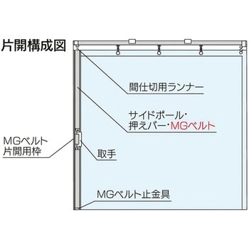 大型間仕切ポールセット(D40用)片開セット 岡田装飾金物 間仕切り金物 