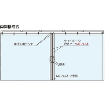 大型間仕切ポールセット(D40用)両開セット 岡田装飾金物