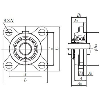 印ろう付角フランジ形/テーパ穴形アダプタ式 UKFS形 NTN(エヌティーエヌ)