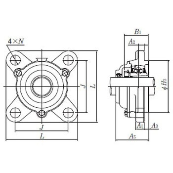印ろう付角フランジ形/テーパ穴形アダプタ式 UKFS形 NTN(エヌティーエヌ)