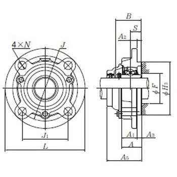 印ろう付丸フランジ形/円筒穴形止ねじ式 UCFC形 NTN(エヌティーエヌ)