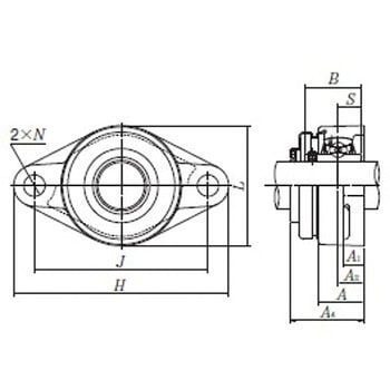 トリプルシール付UC形ユニット 円筒穴形止ねじ式 UCFL2形 NTN(エヌティーエヌ)