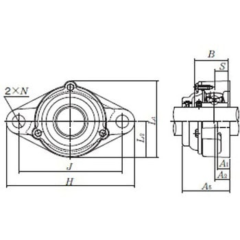 トリプルシール付UC形ユニット 円筒穴形止ねじ式 UCFL2形 NTN(エヌティーエヌ)
