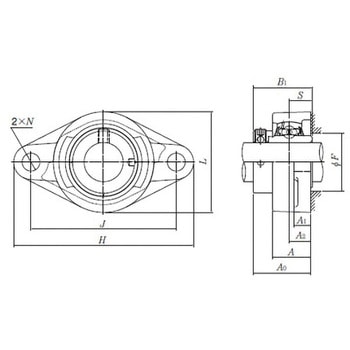 鋳鉄製ひしフランジ形ユニット/円筒穴形、偏心カラー式 UELFL形 NTN(エヌティーエヌ)