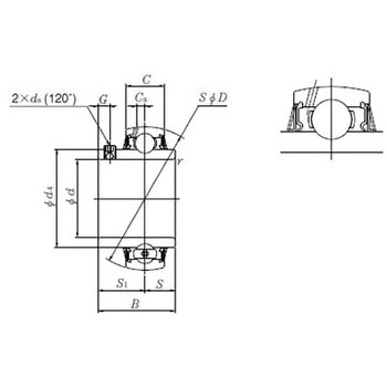 ユニット用玉軸受/円筒穴形止ねじ式 UC3形 NTN(エヌティーエヌ)
