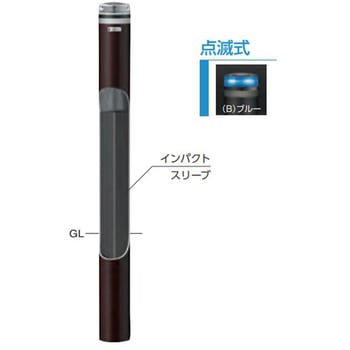 インパクトボラード 基礎式 スチール製 Φ114.3 固定式 点滅式 HB種対応品 サンポール