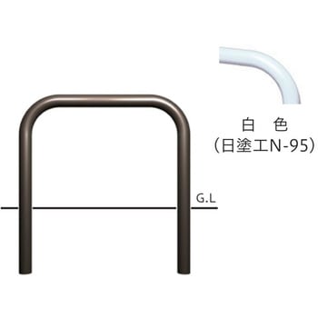 ハイパーボラード スチール製 横型W1000(コンクリート独立基礎)タイプ 固定式 帝金