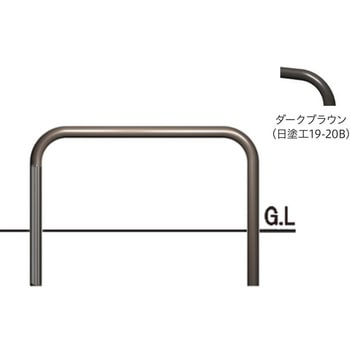 ハイパーボラード スチール製 横型W1500(コンクリート独立基礎)タイプ 固定式 帝金