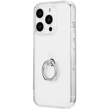 iPhone 15 Pro リング付き耐衝撃ハイブリッドケース ストラップホール付 TPU LEPLUS NEXT