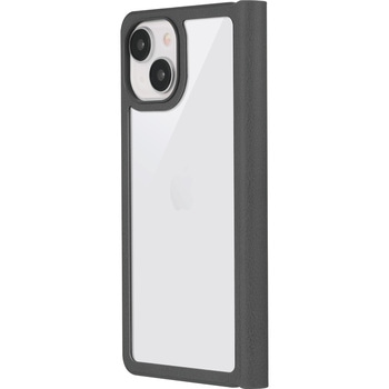 iPhone 15 iPhone14 軽量・背面クリアフラップケース 耐衝撃 薄型 マグネット仕様 ストラップホール付 LEPLUS NEXT