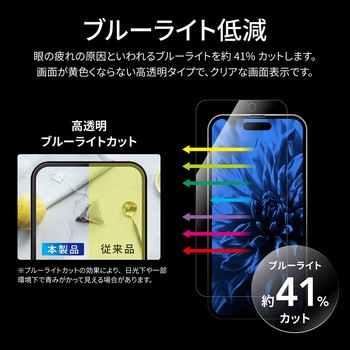 iPhone 15 Pro Max ガラスフィルム ブルーライトカット LEPLUS NEXT