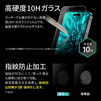 iPhone 15 ガラスフィルム ドラゴントレイル 反射防止 ブルーライトカット LEPLUS NEXT