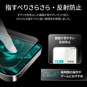 iPhone 15 ガラスフィルム 全面保護 反射防止・ブルーライトカット LEPLUS NEXT