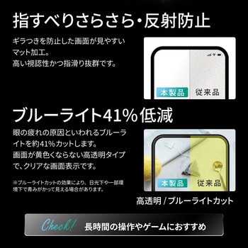 iPhone 15 ガラスフィルム 反射防止・ブルーライトカット 耐衝撃 LEPLUS NEXT