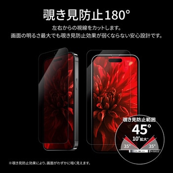 iPhone 15 Pro ガラスフィルム 覗き見防止180° LEPLUS NEXT