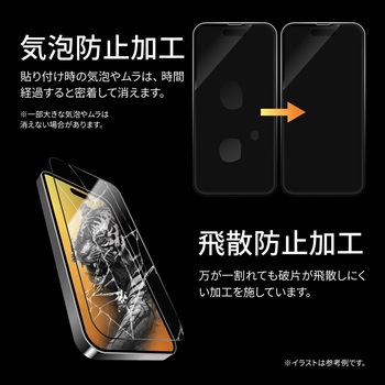 iPhone 15 Pro Max ガラスフィルム 全面保護 超透明 耐衝撃 LEPLUS NEXT