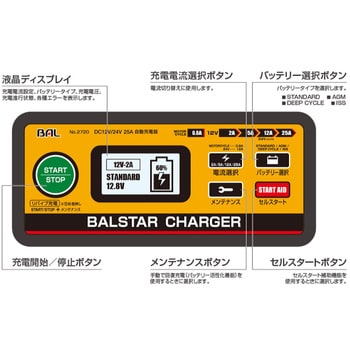 12V/24V充電器 BALSTAR CHARGER 大橋産業(BAL)