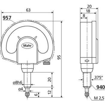 1010(4332000) ダイヤルコンパレーター(指針測微器) 1個 マール社