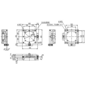 中央精機 TD-A6051FX アライメント用二軸傾斜フィックスステージ 60×60-