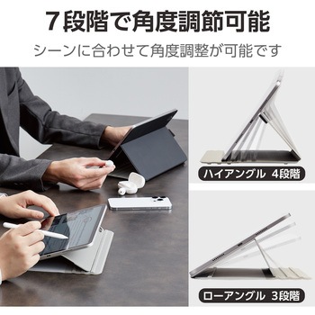 iPad Pro 11インチ 第4/第3世代 ケース ソフトレザー 本体マグネット装着 手帳型 スリープ対応 マグネット 多段階角度調整 スタンド機能 スリム エレコム