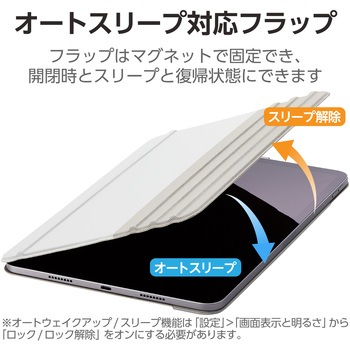 iPad Pro 11インチ 第4/第3世代 ケース ソフトレザー 本体マグネット装着 手帳型 スリープ対応 マグネット 多段階角度調整 スタンド機能 スリム エレコム