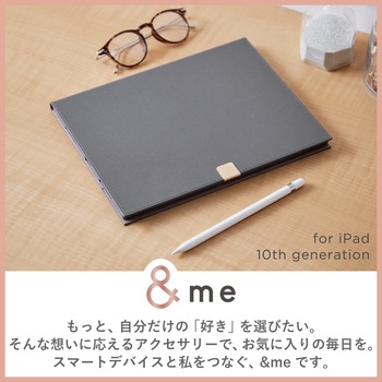 iPad 10.9インチ 第10世代 ケース ソフトレザー カバー 手帳型 スリープ対応 マグネット フリーアングル スタンド機能 カードポケット付 &me エレコム