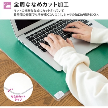斜めカット デスクマット エコノミー 下敷き付き 半光沢 マウス対応 軟質 PLUS(プラス)[文具]