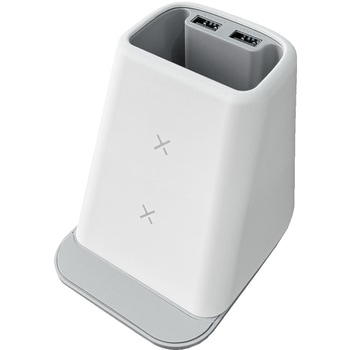 ペンスタンドUSBポート付きワイヤレス充電器 エアージェイ