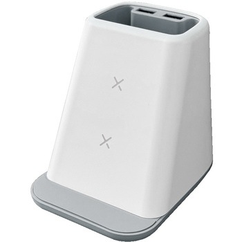 ペンスタンドUSBポート付きワイヤレス充電器 エアージェイ