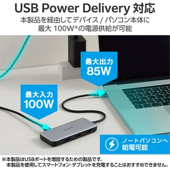 USB Type C ドッキングステーション ハブ PD 85W出力 USB-C ×1 HDMI ×1 エレコム