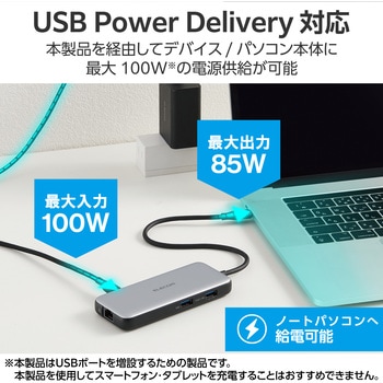 USB Type C ドッキングステーション ハブ PD 85W出力 USB-C ×1 HDMI ×1 エレコム