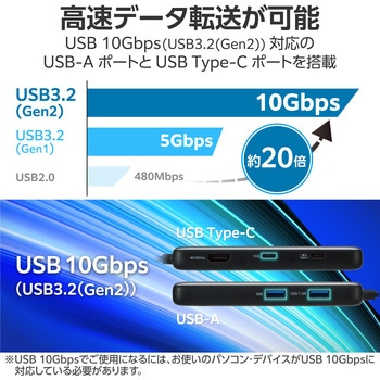 USB Type C ドッキングステーション ハブ PD 85W出力 USB-C ×1 HDMI ×1 エレコム