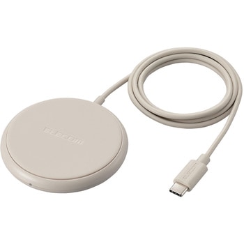 ワイヤレス充電器 Qi認証 5W 卓上 滑り止めパッド ケーブル一体 おくだけ充電 エレコム