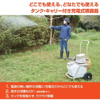 充電式タンクキャリー付きモーター動噴 25L 工進