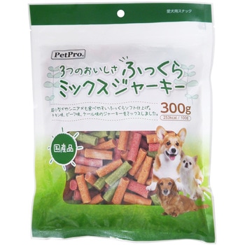 ペットプロ 3つのおいしさふっくらミックスジャーキー 300g ペットプロジャパン