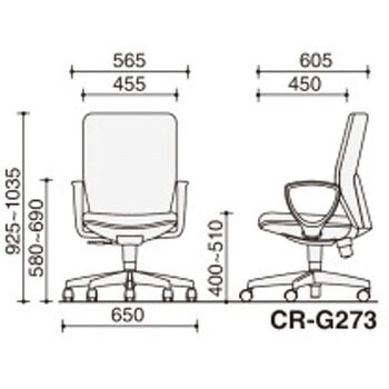 CR-G273F4HSN68-W オフィスチェアーチェロ ハイバック (配送・組立