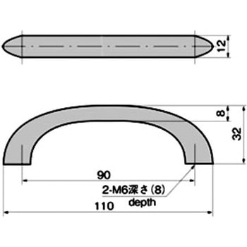 取手1型(P=90) TAKIGEN(タキゲン) 取手・引手 【通販モノタロウ】