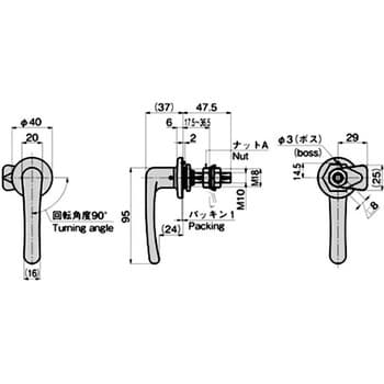 A 11 J型ハンドル 黒塗装 タキゲン Takigen 制御盤 計測器などの小型扉 A 11 通販モノタロウ